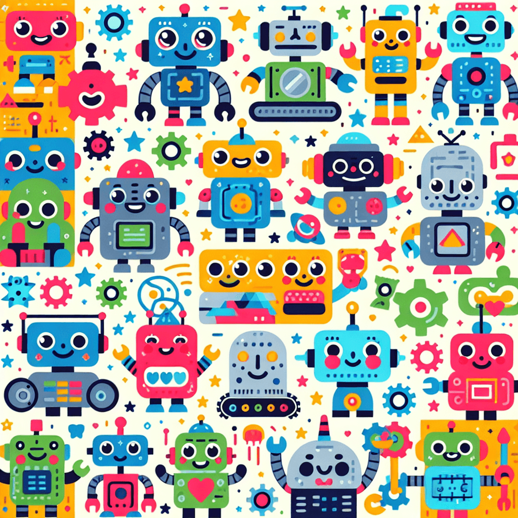 Cheerful Robot Playtime Paint By Numbers Kits