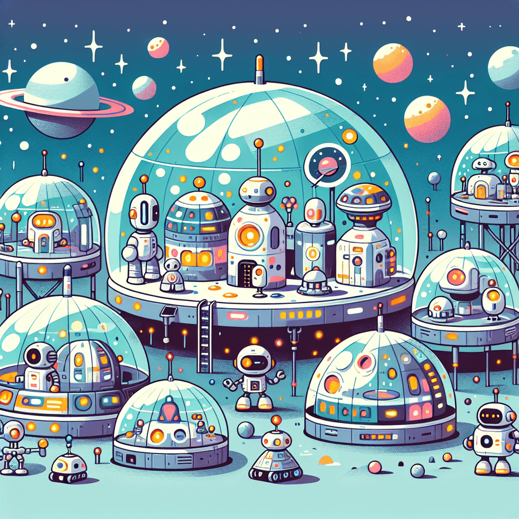 Space Colony Future Number Painting
