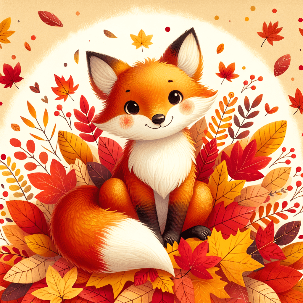 Whimsical Fox In Autumn Number Painting