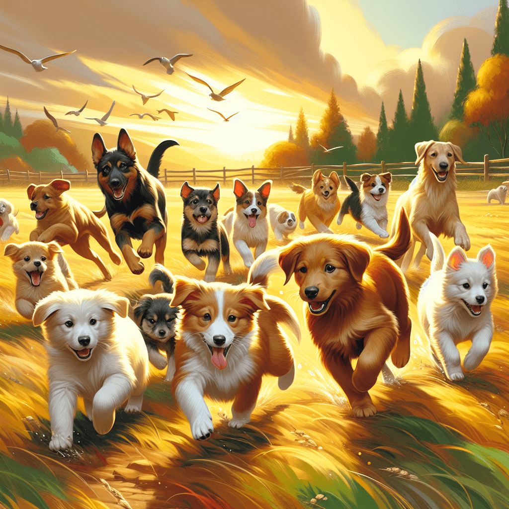 Playful Puppy Frolic Numbered Painting Kits