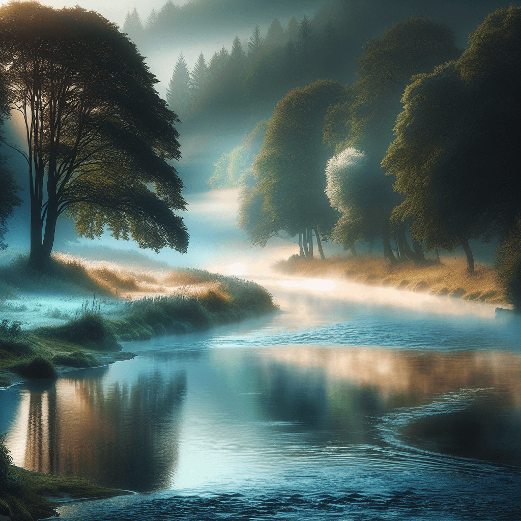 Misty Riverbank Calm Paint By Numbers Art