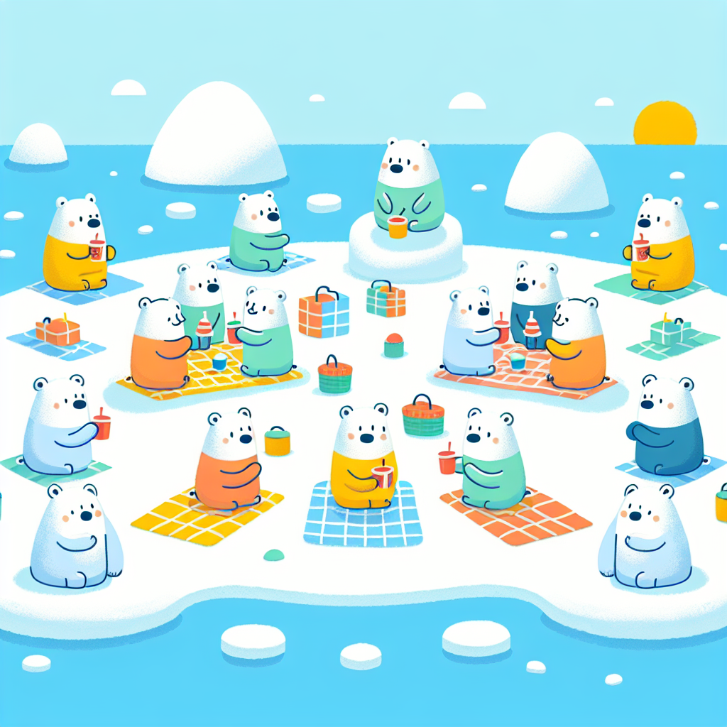 Polar Bears’ Snowy Picnic Paint By Numbers Art