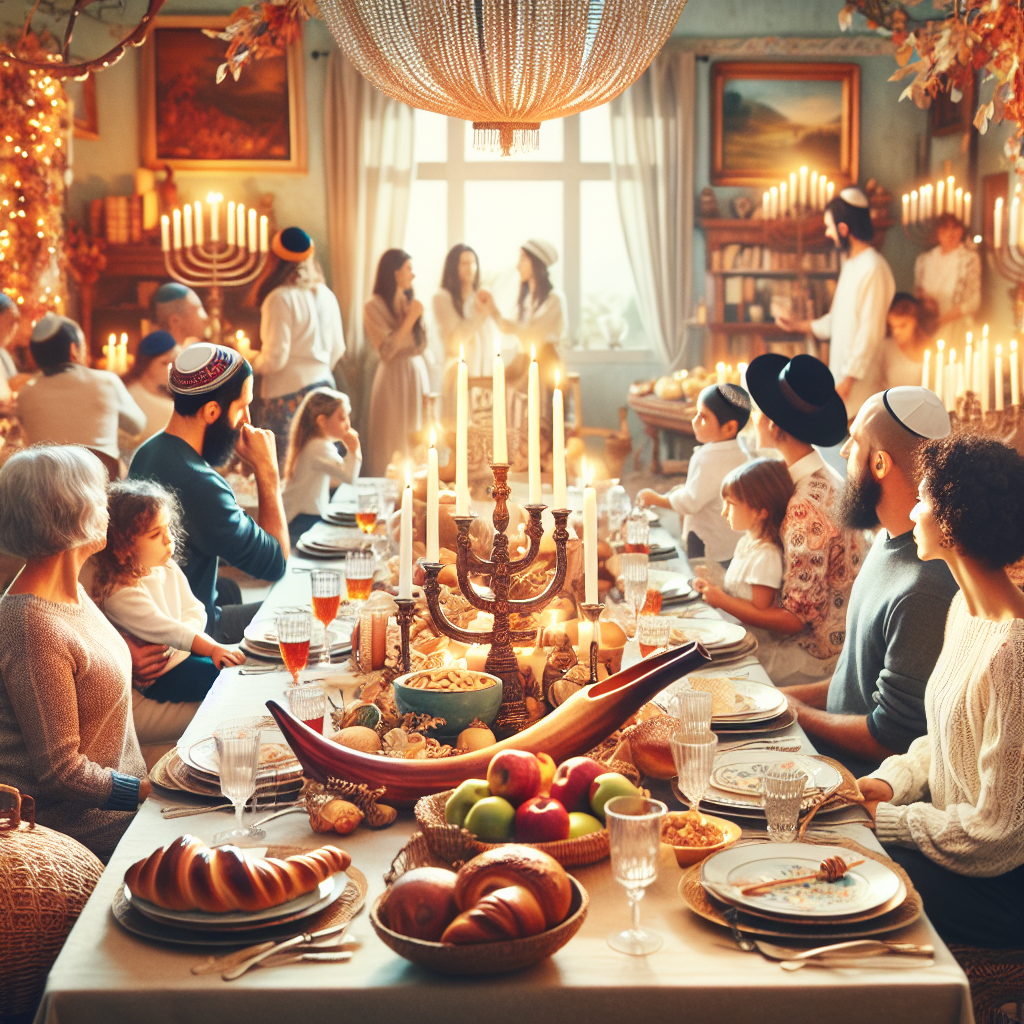 Rosh Hashanah - Jewish New Year Festival Number Painting