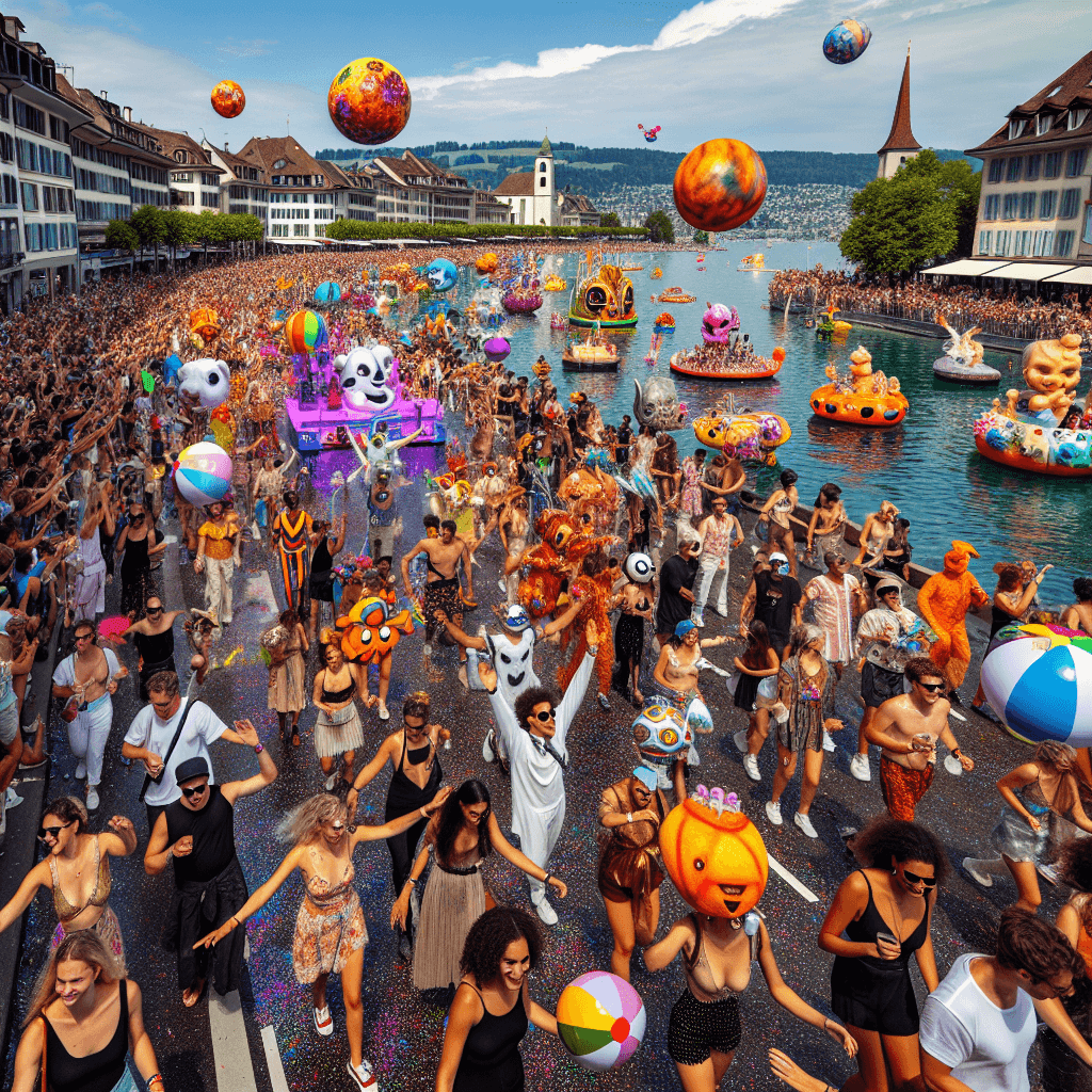 Zürich Street Parade - Zürich, Switzerland - DIY Painting By Numbers Kit - Artistry Rack
