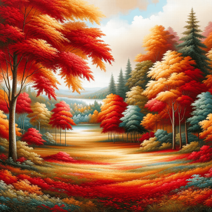 Charming Autumn Forest Paint By Numbers