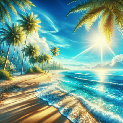 Tropical Beach Serenity DIY Paint By Numbers