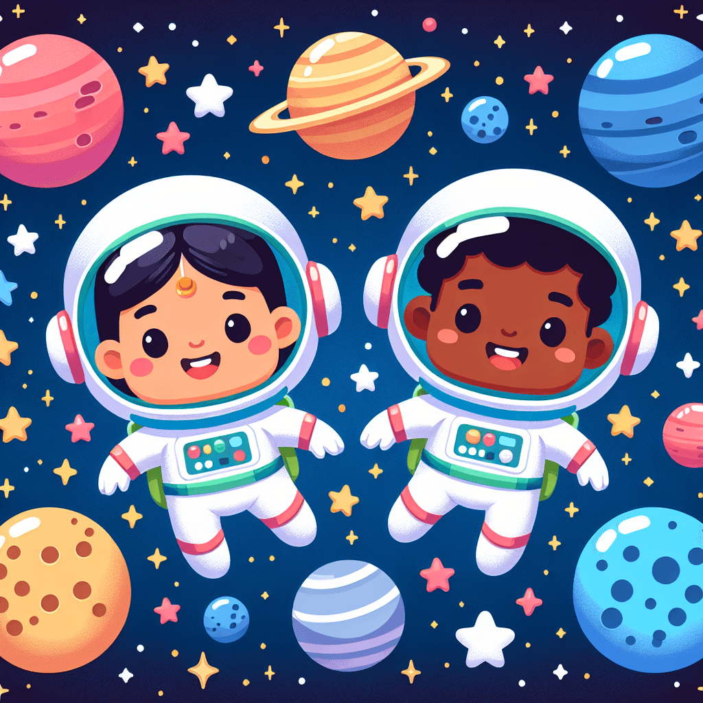 Cute Little Astronauts Painting By Numbers Kit