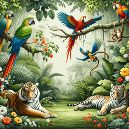 Dynamic Jungle Expedition Paint By Numbers