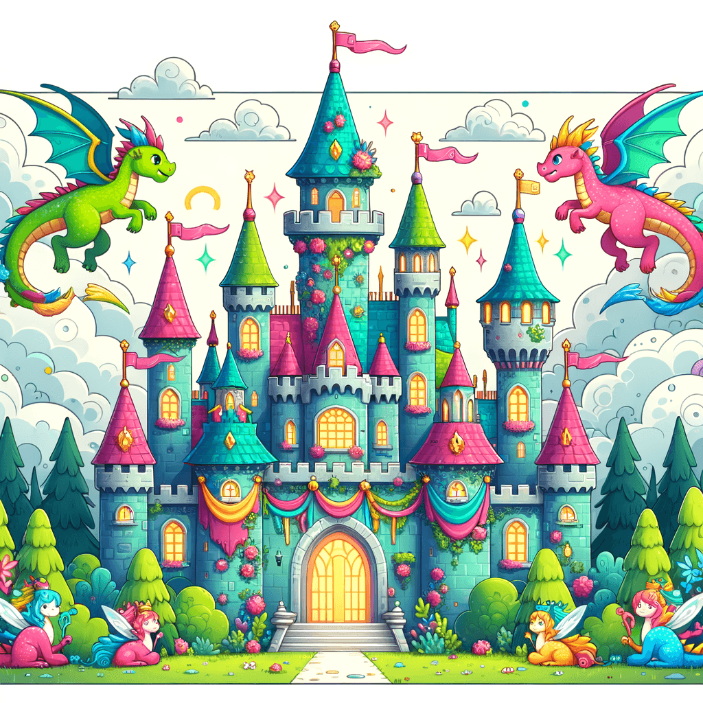 Colorful Fantasy Castle Number Painting