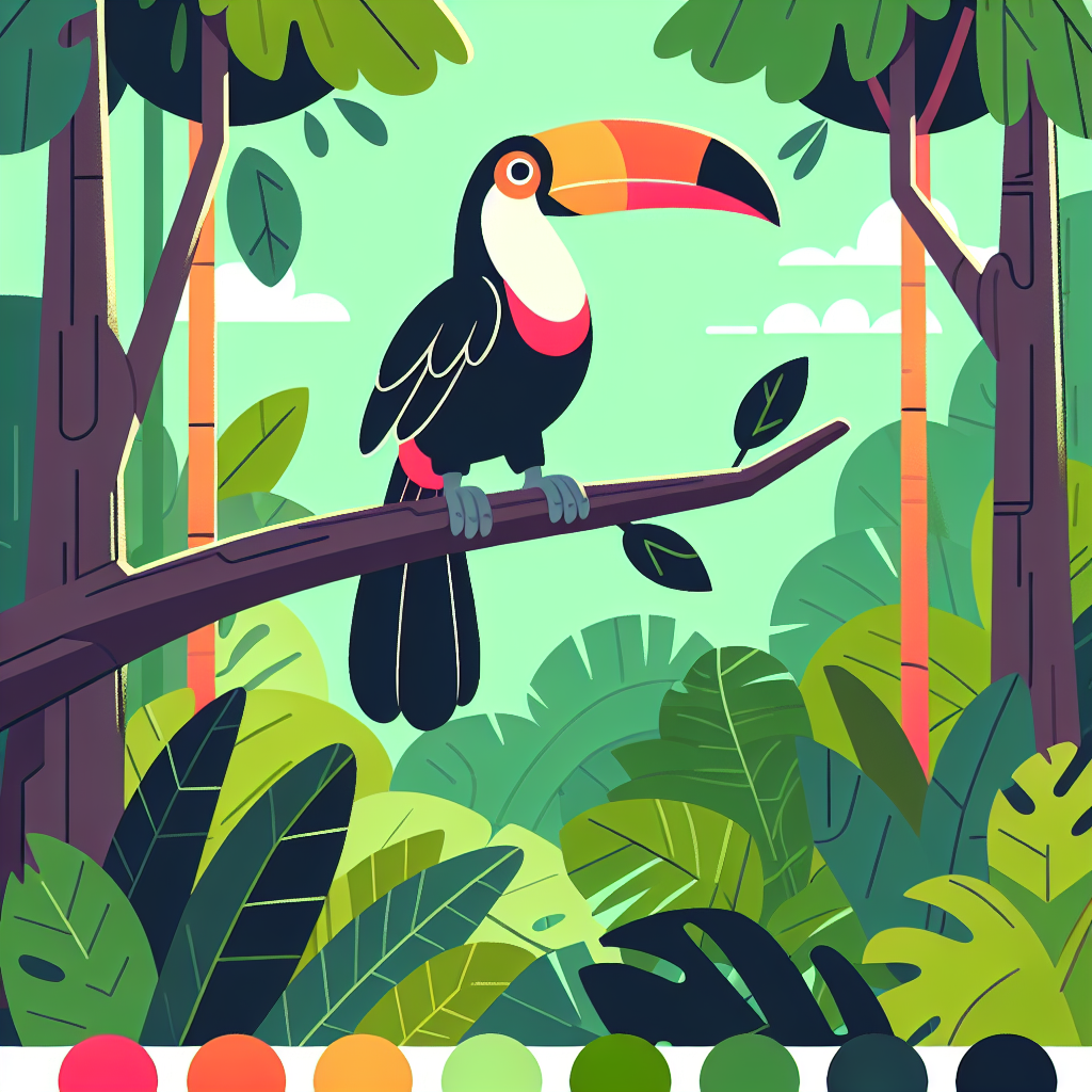 Rainforest Rumble With Toucan Paint By Numbers Art