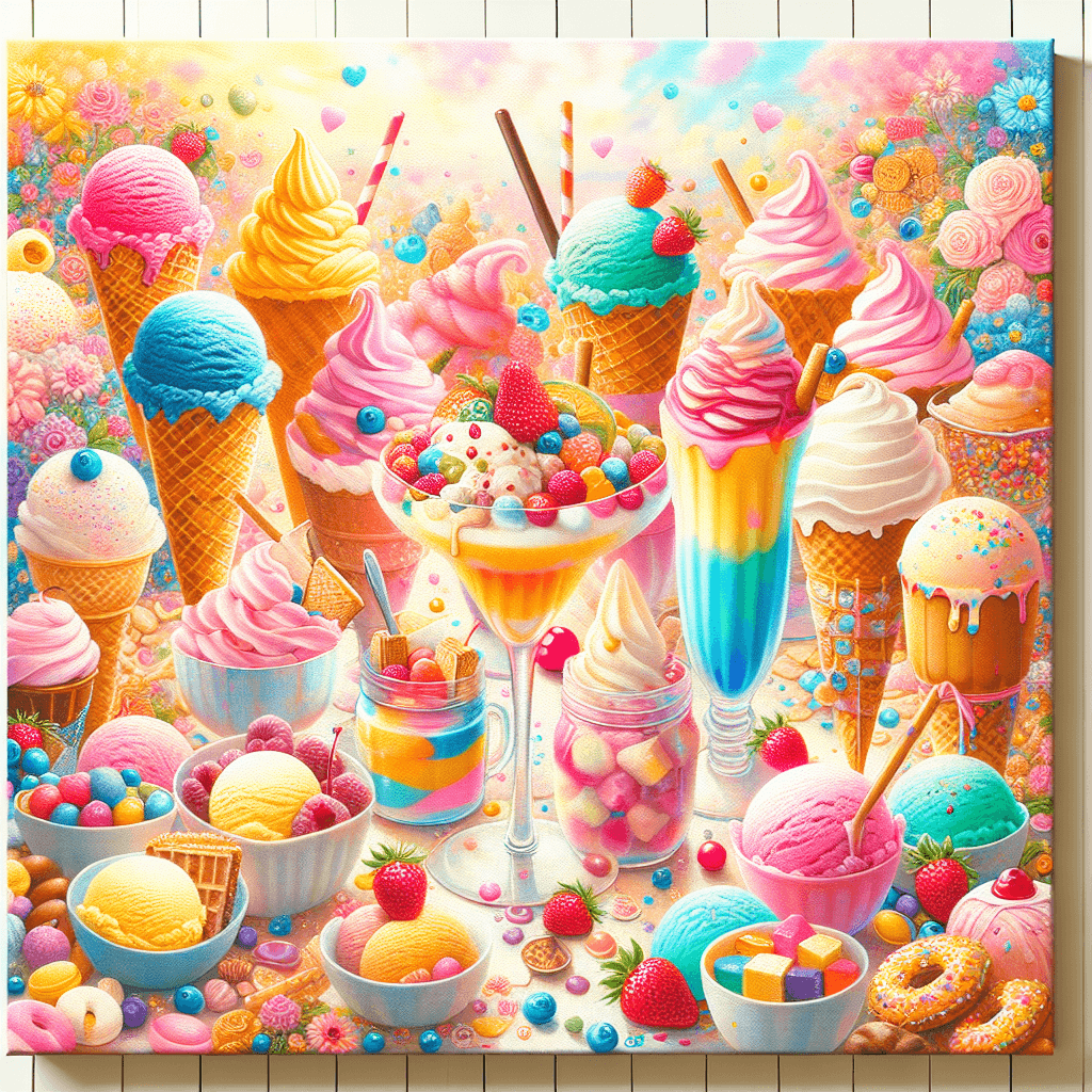 Whimsical Ice Cream Delight DIY Paint By Numbers