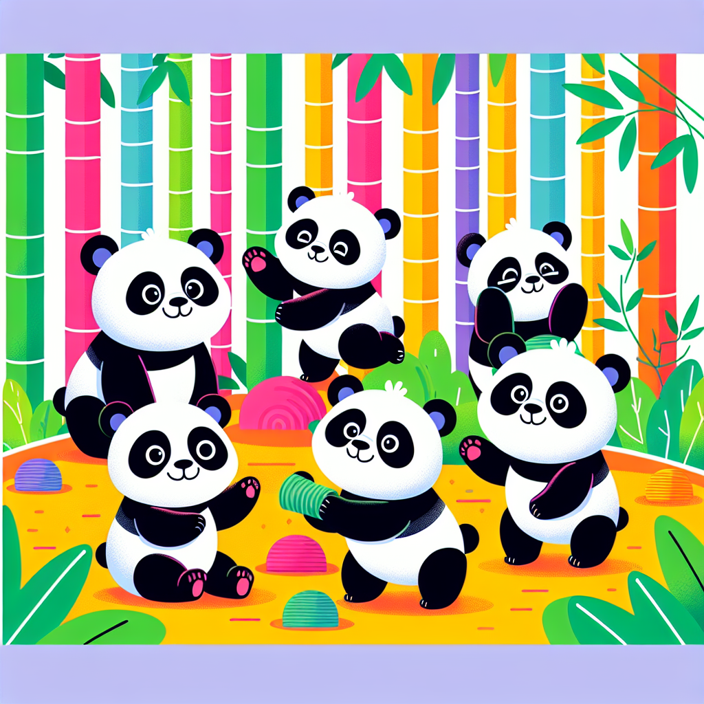 Panda's Bamboo Bash Paint By Numbers Art