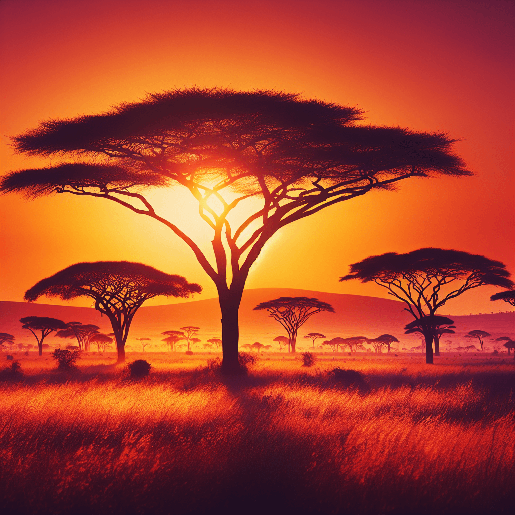 Sunset Savanna Serenade Numbered Painting Kits