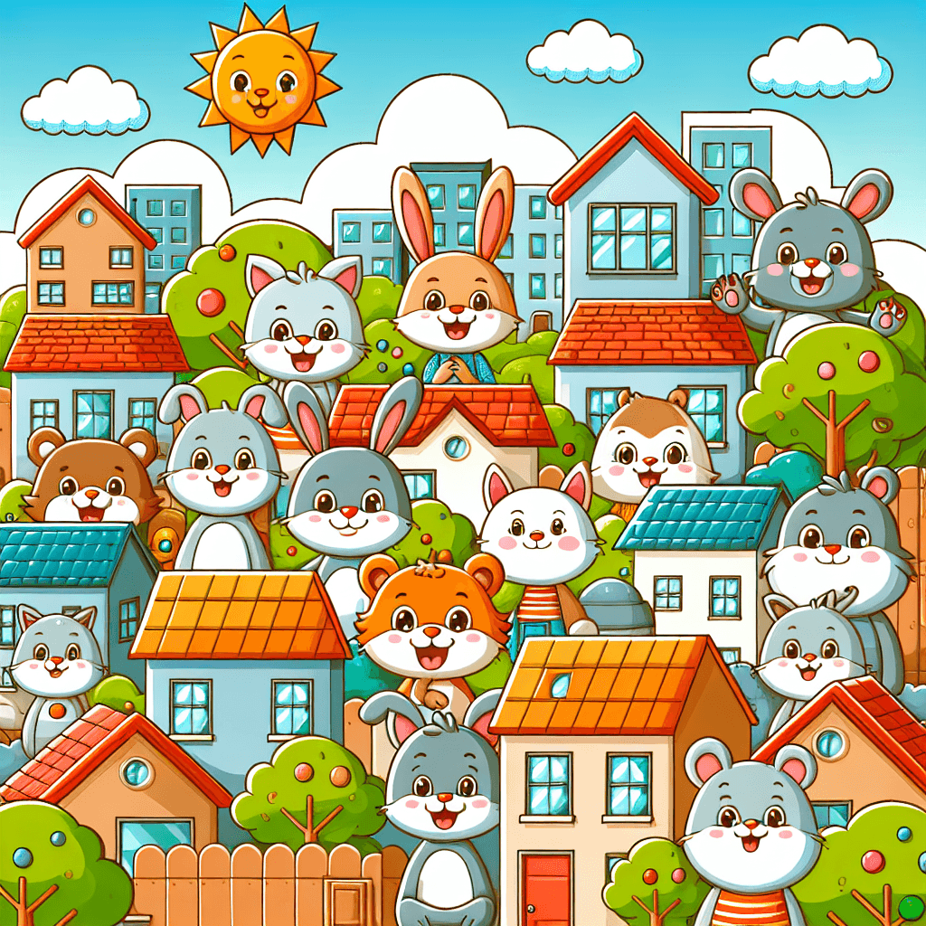Friendly Animal Town Paint By Numbers Kits