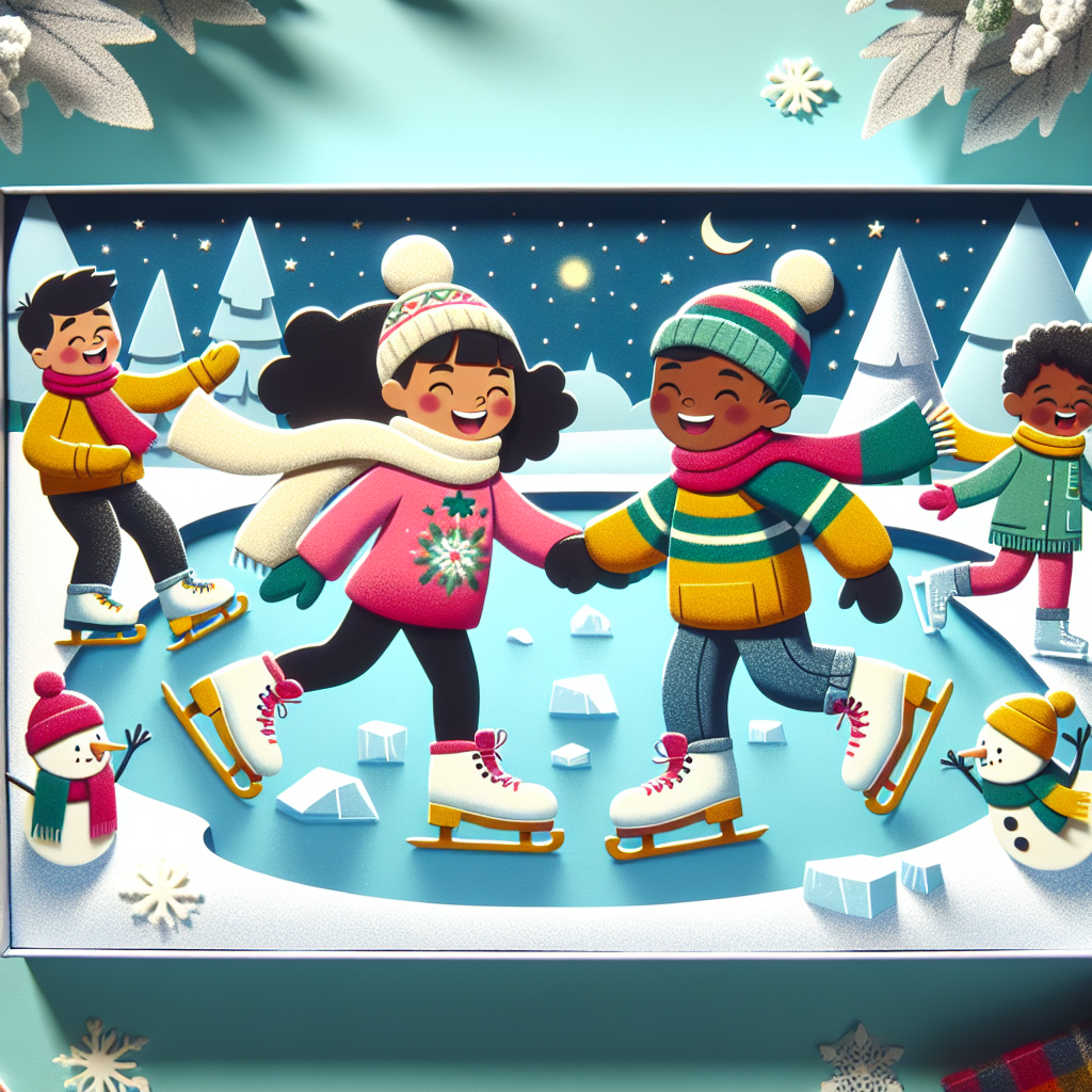 Festive Winter Skating Number Painting