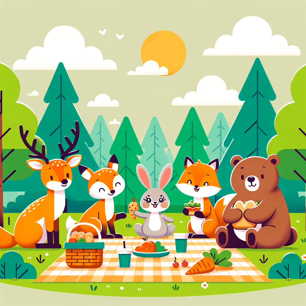 Woodland Critter Picnic Number Painting