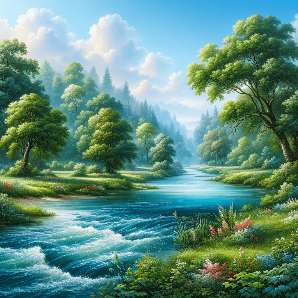 Azure River Tranquility Paint By Numbers