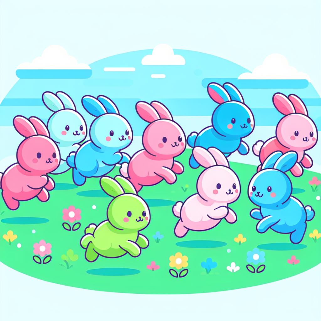 Radiant Rainbow Rabbits Paint By Numbers Art