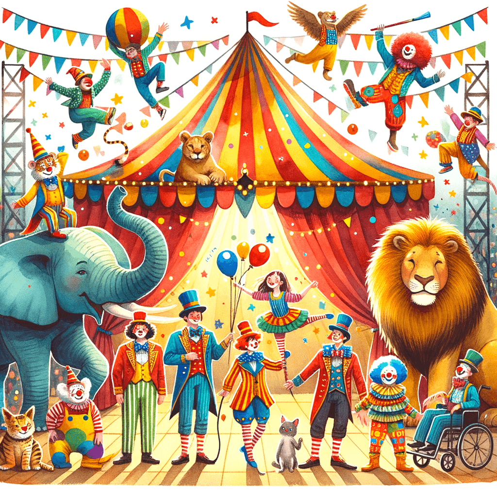 Joyful Circus Animals Paint By Numbers Art