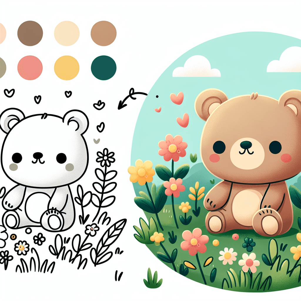 Cuddly Bear Cub Paint By Number