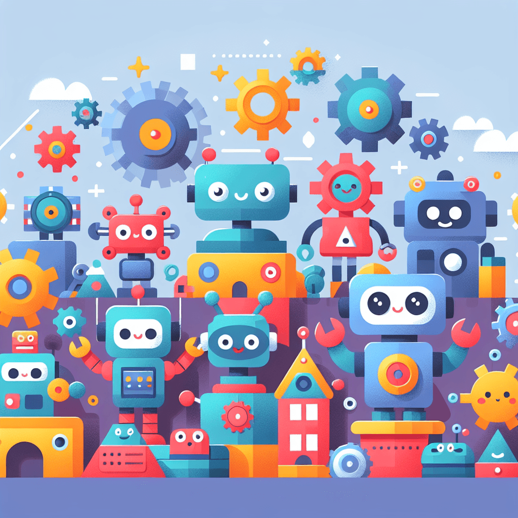 Playful Robot World Painting By Numbers Kit