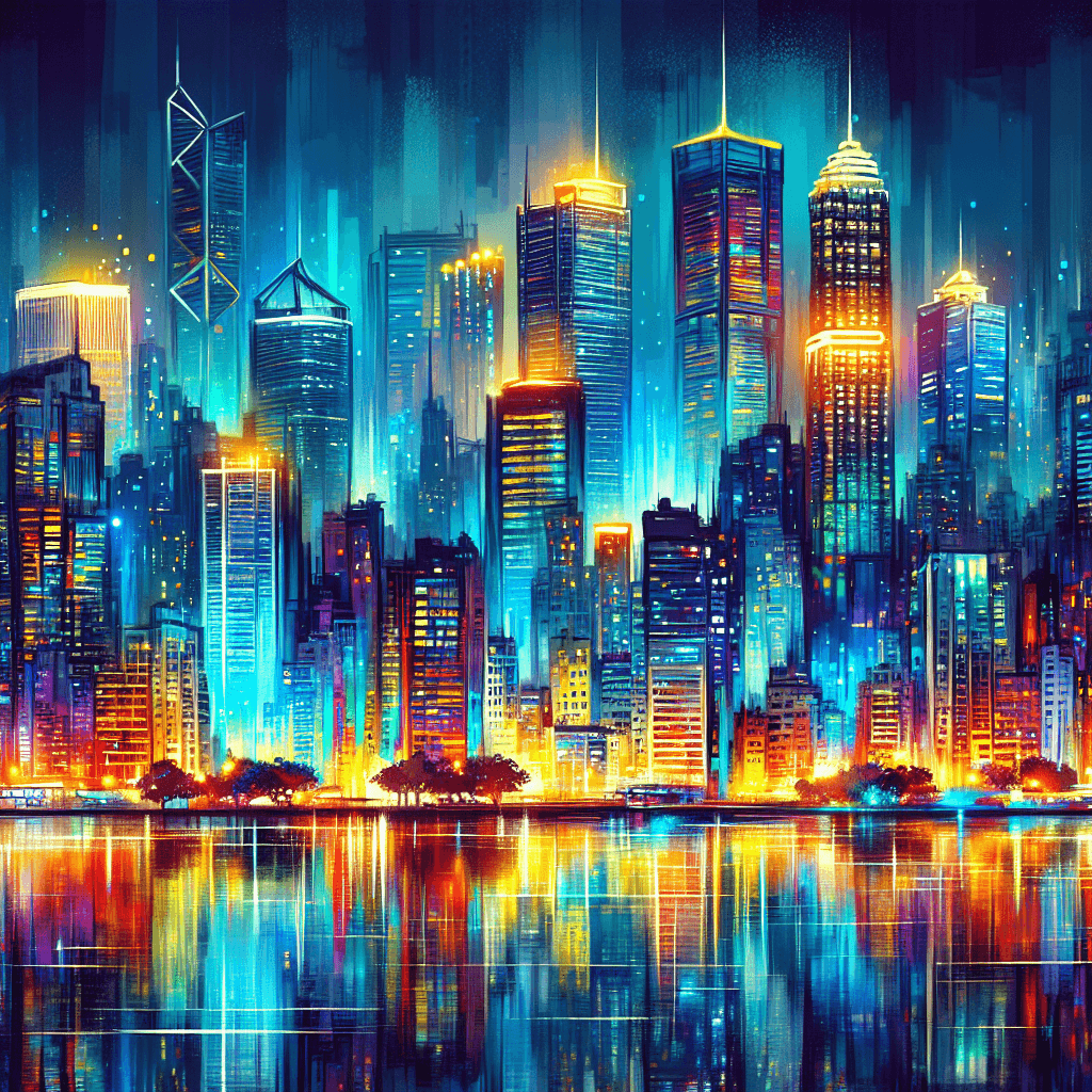 Vivid City Lights Skyline Paint By Numbers Kits
