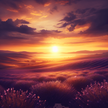 Lavender Sunset Dreamscape Painting By Numbers Kit