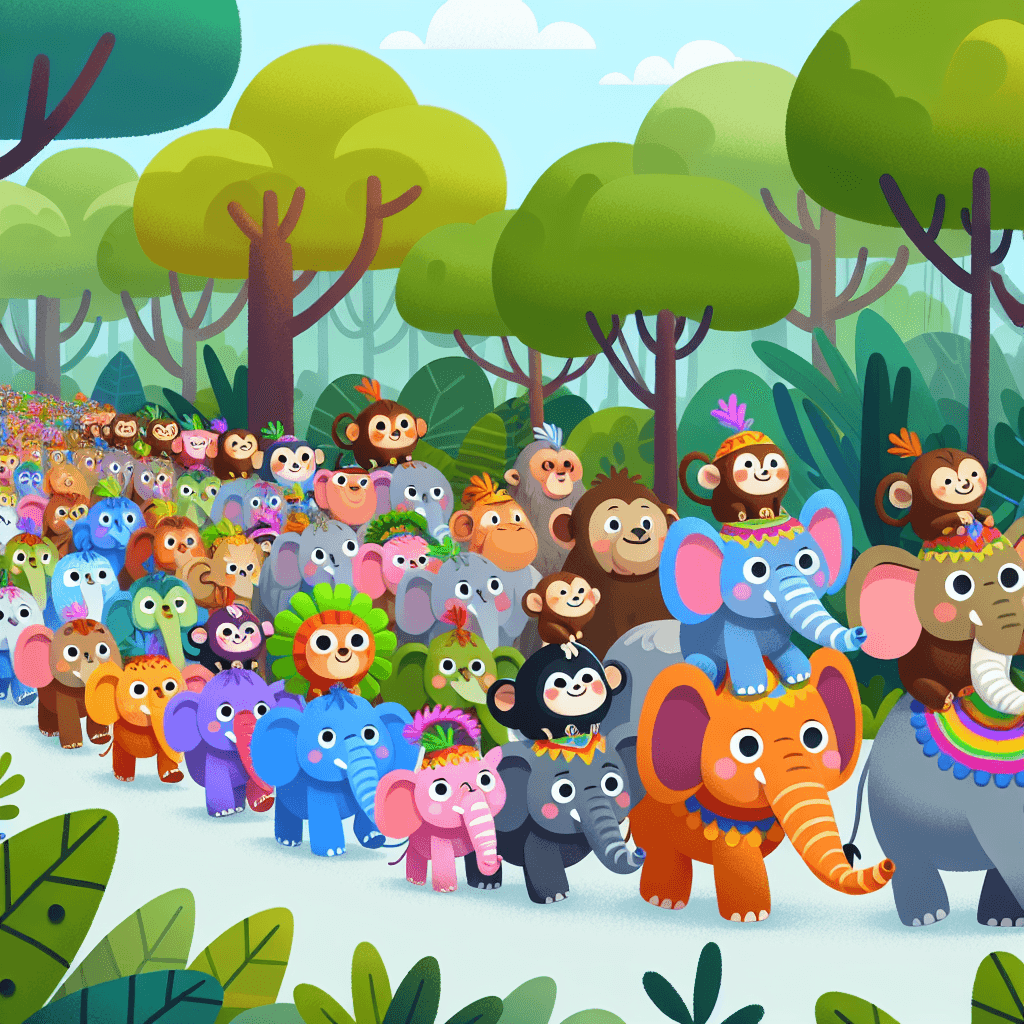 Festive Jungle Parade Numbered Painting Kits