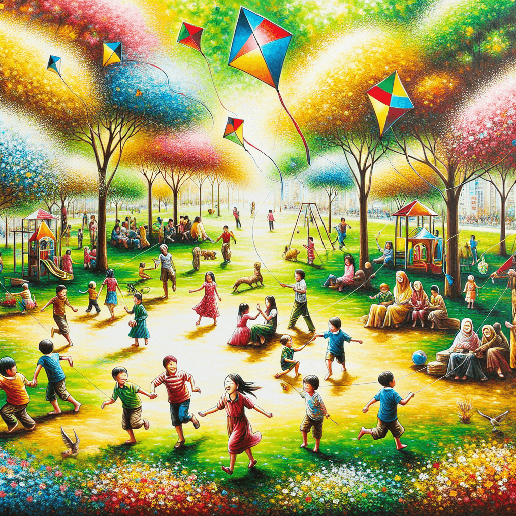 Joyful Kids In The Park Paint By Numbers