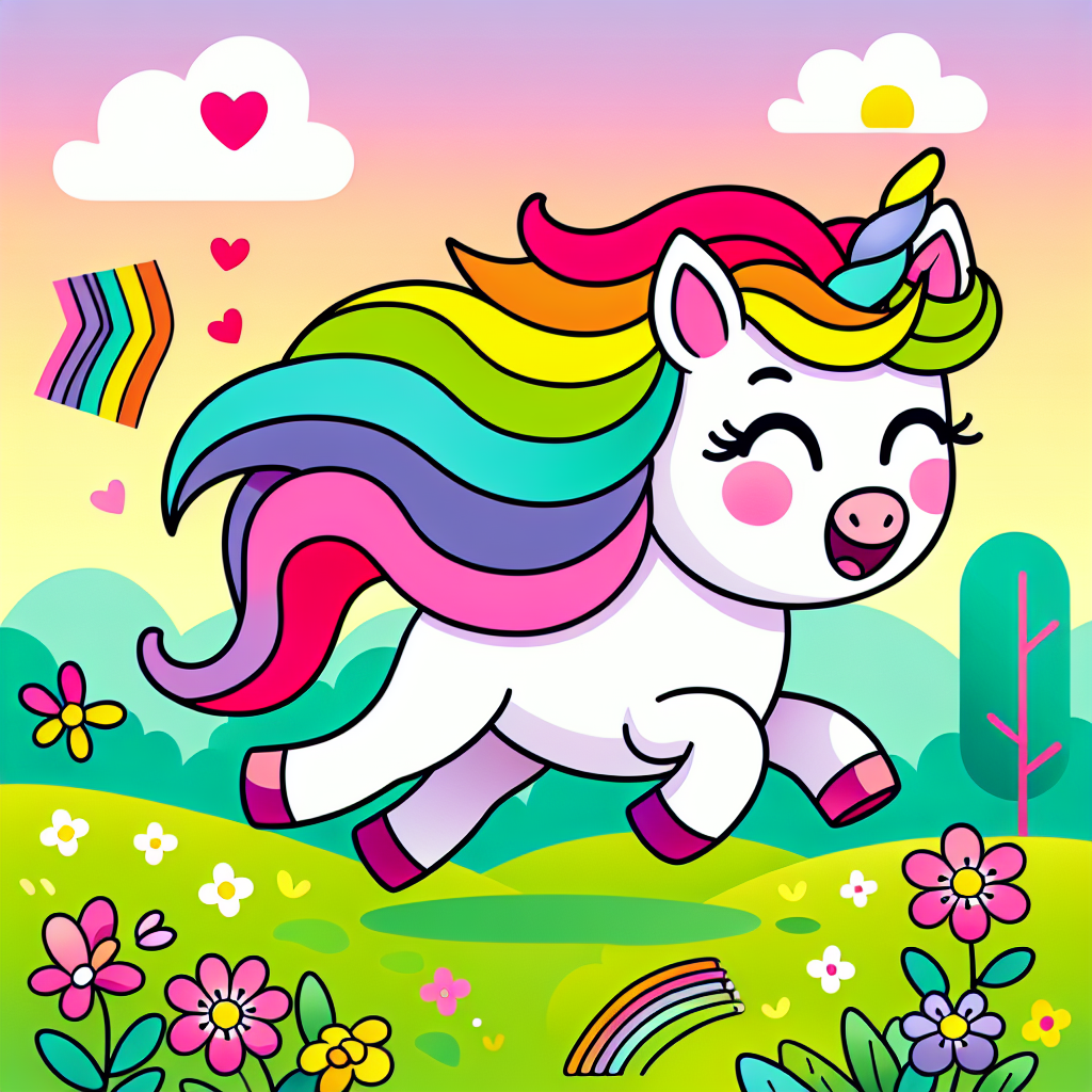 Charming Unicorn Meadow Painting Number Kit