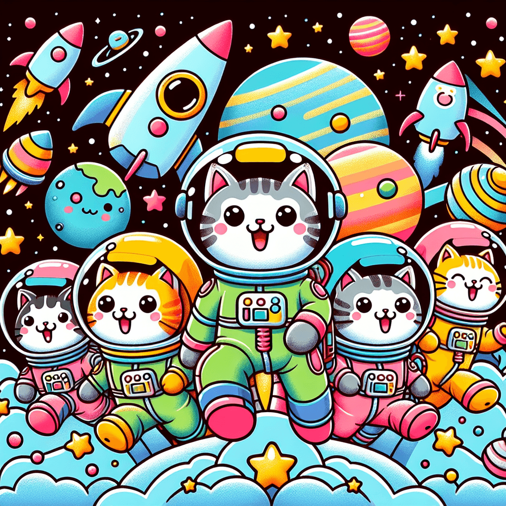 Space Cats Adventure Painting Number Kit