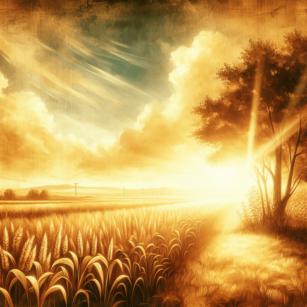 Golden Field Harvest Number Painting