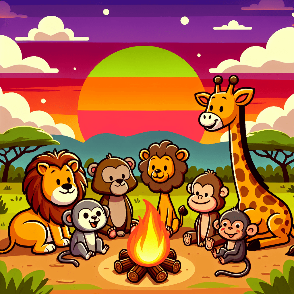 Safari Campfire Painting Number Kit