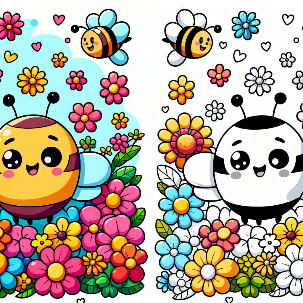 Busy Bees And Beautiful Flowers Numbered Painting Kits