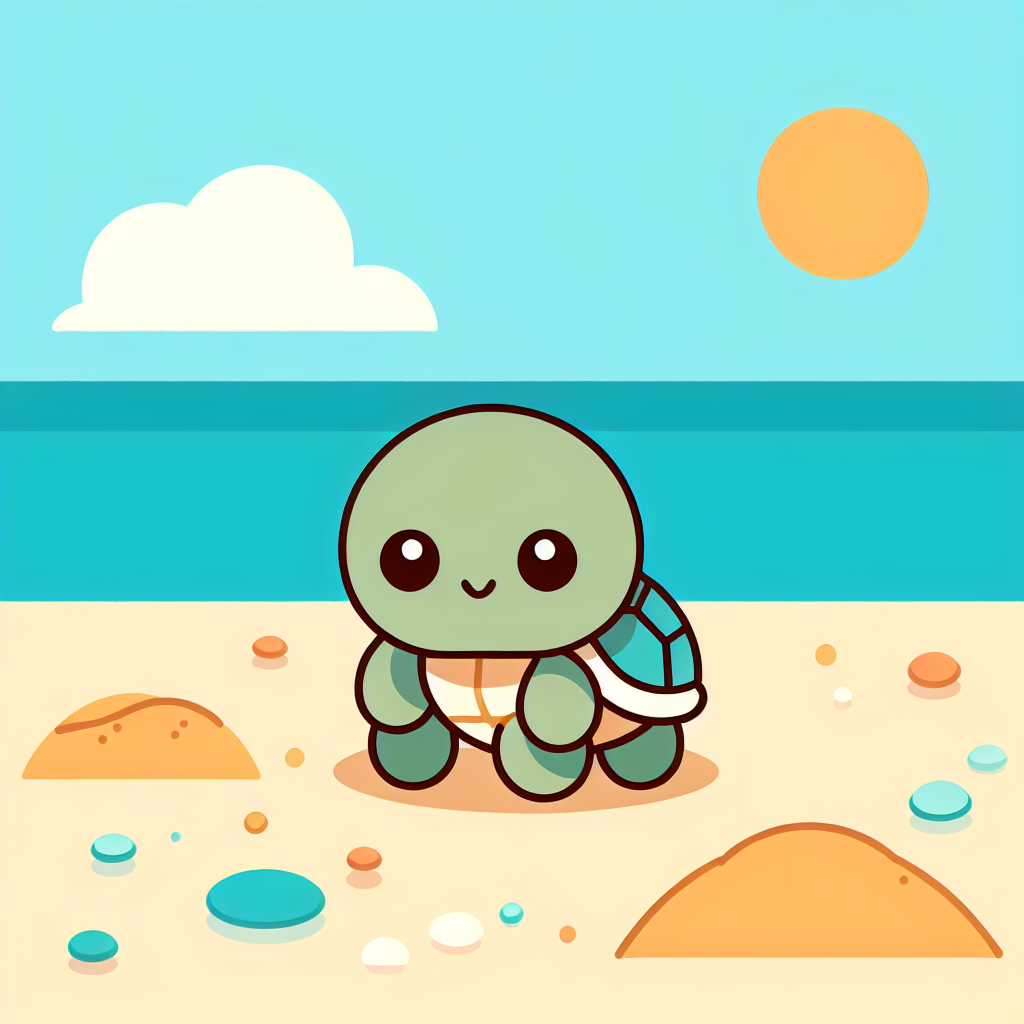 Curious Turtle's Beach Walk Painting Number Kit