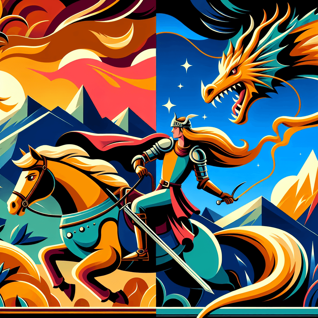 Knight's Quest For The Dragon's Treasure Paint By Numbers