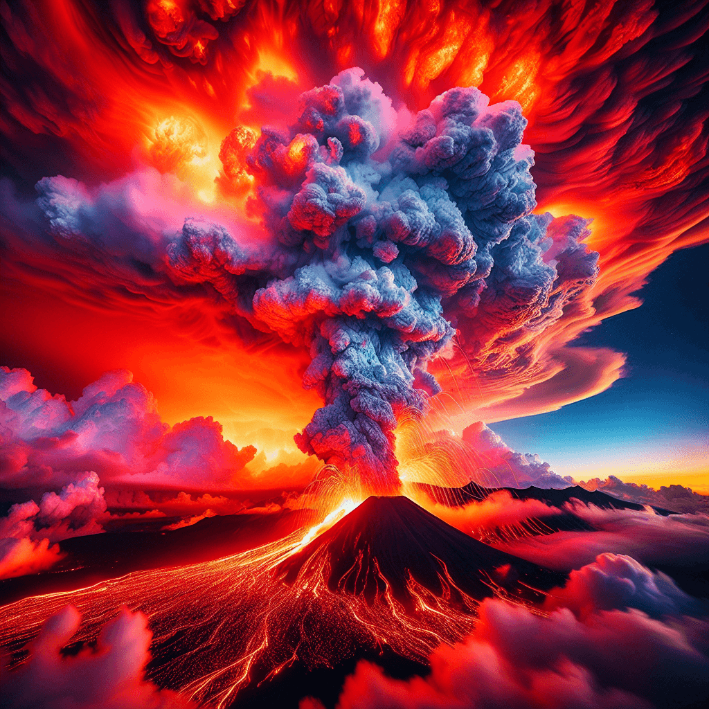 Fiery Volcano Landscape Paint By Numbers Kits