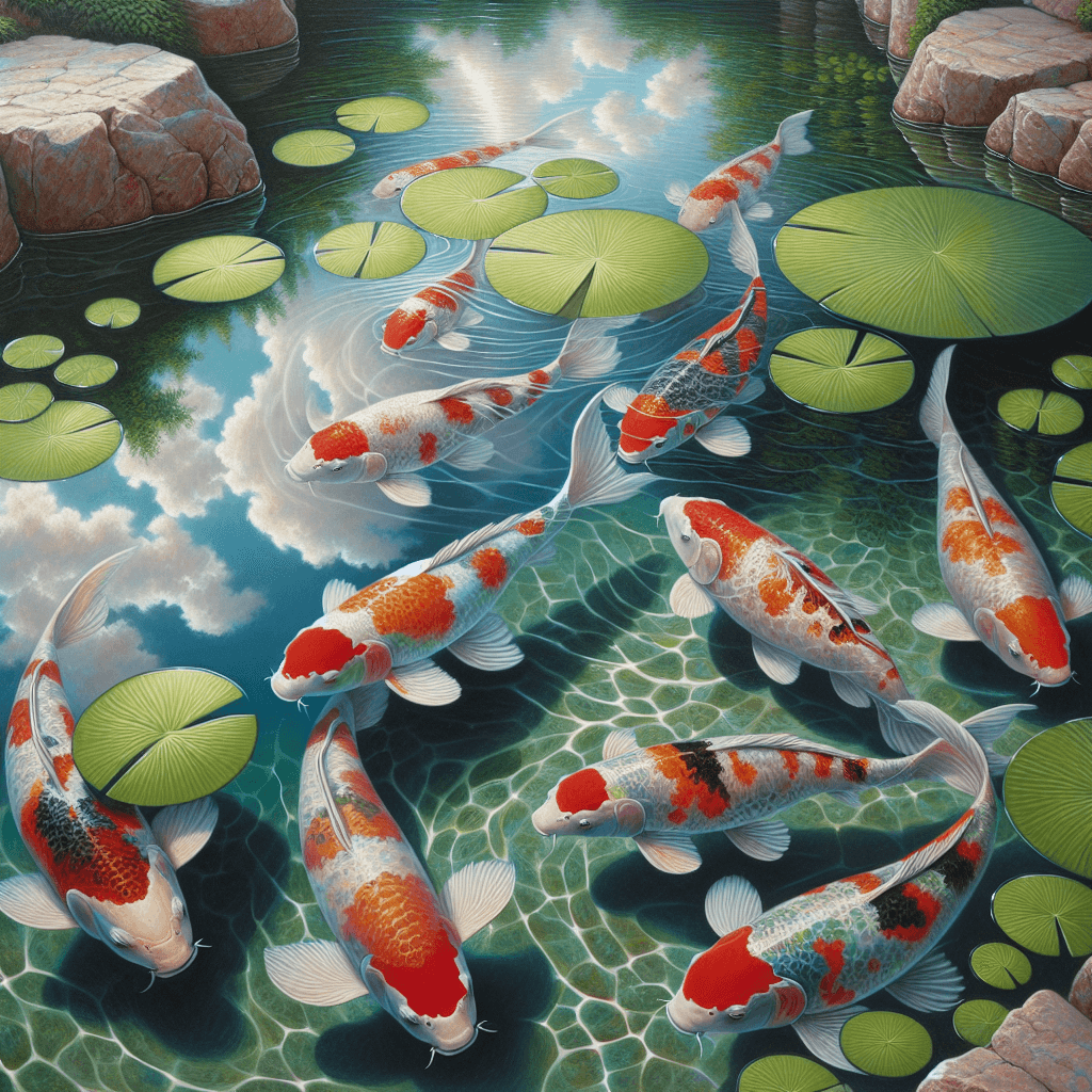 Koi Pond's Tranquil Beauty Paint By Numbers