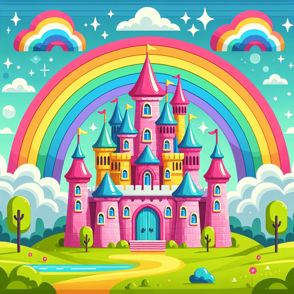 Rainbow Fairytale Castle Paint By Number
