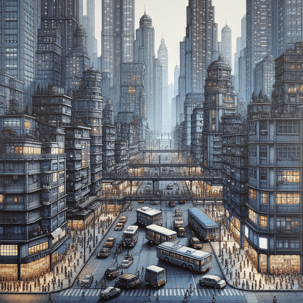 Industrial Cityscape Vista Paint By Color