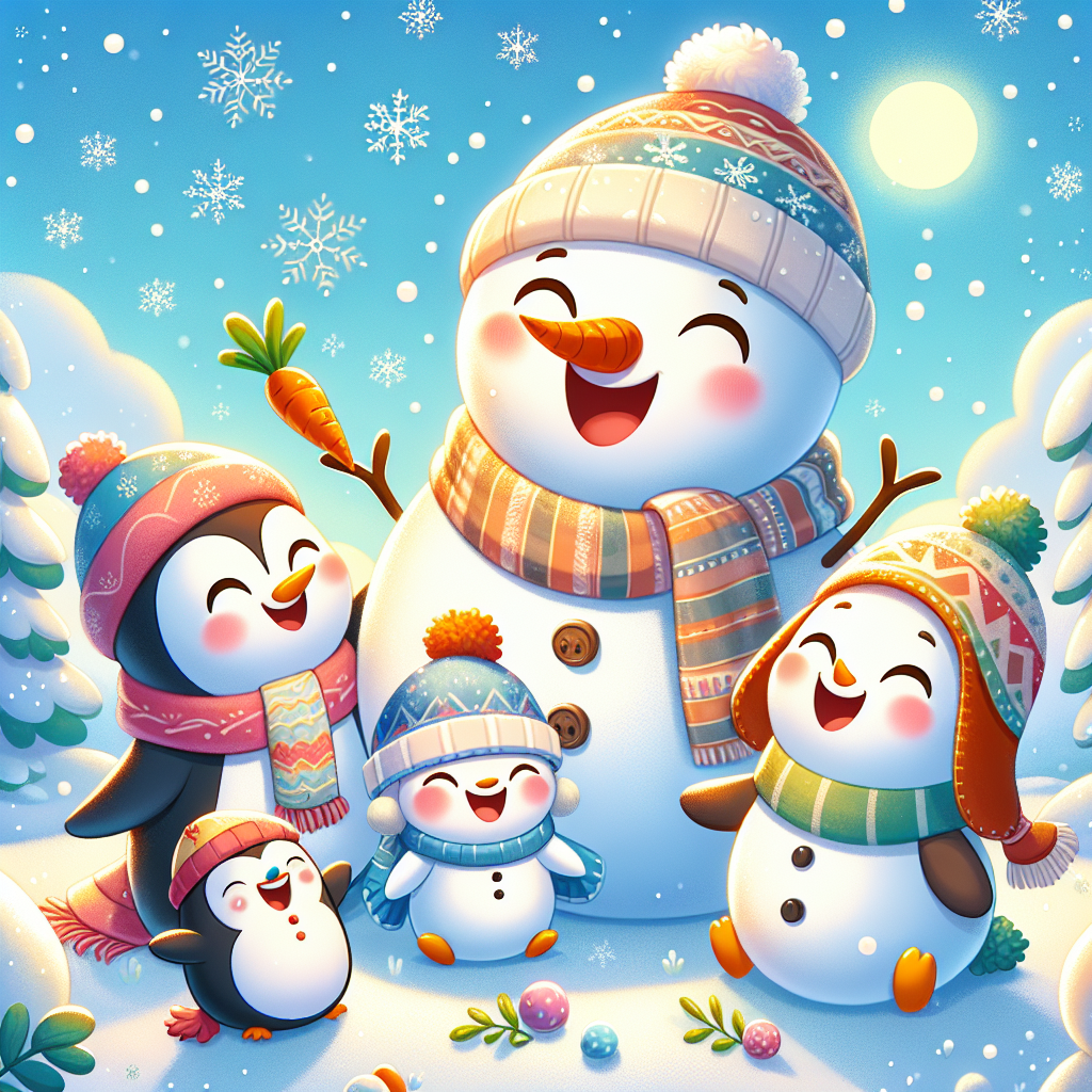Giggling Snowman Family Paint By Numbers Art
