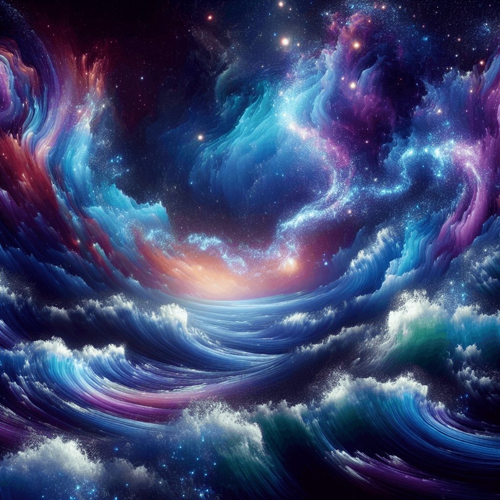 Cosmic Ocean Waves Painting Number Kit