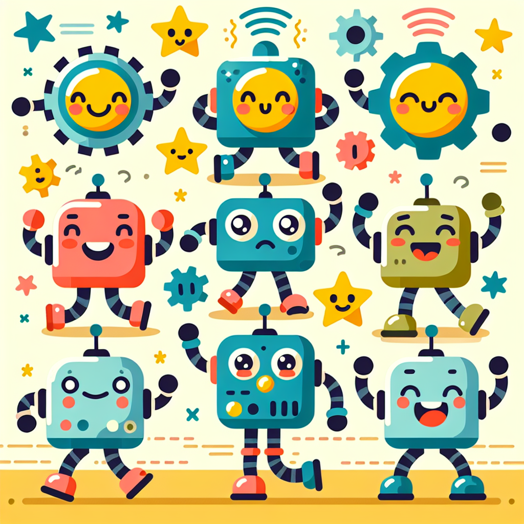 Merry Robot Friends Paint By Number