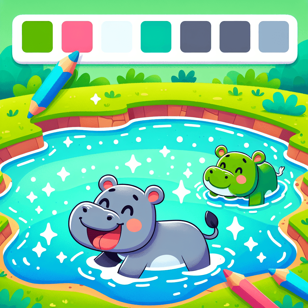 Hippo's Happy Hideaway Paint By Number