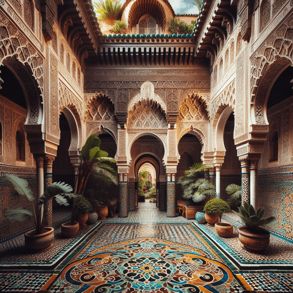 Elegant Moroccan Courtyard Paint By Color