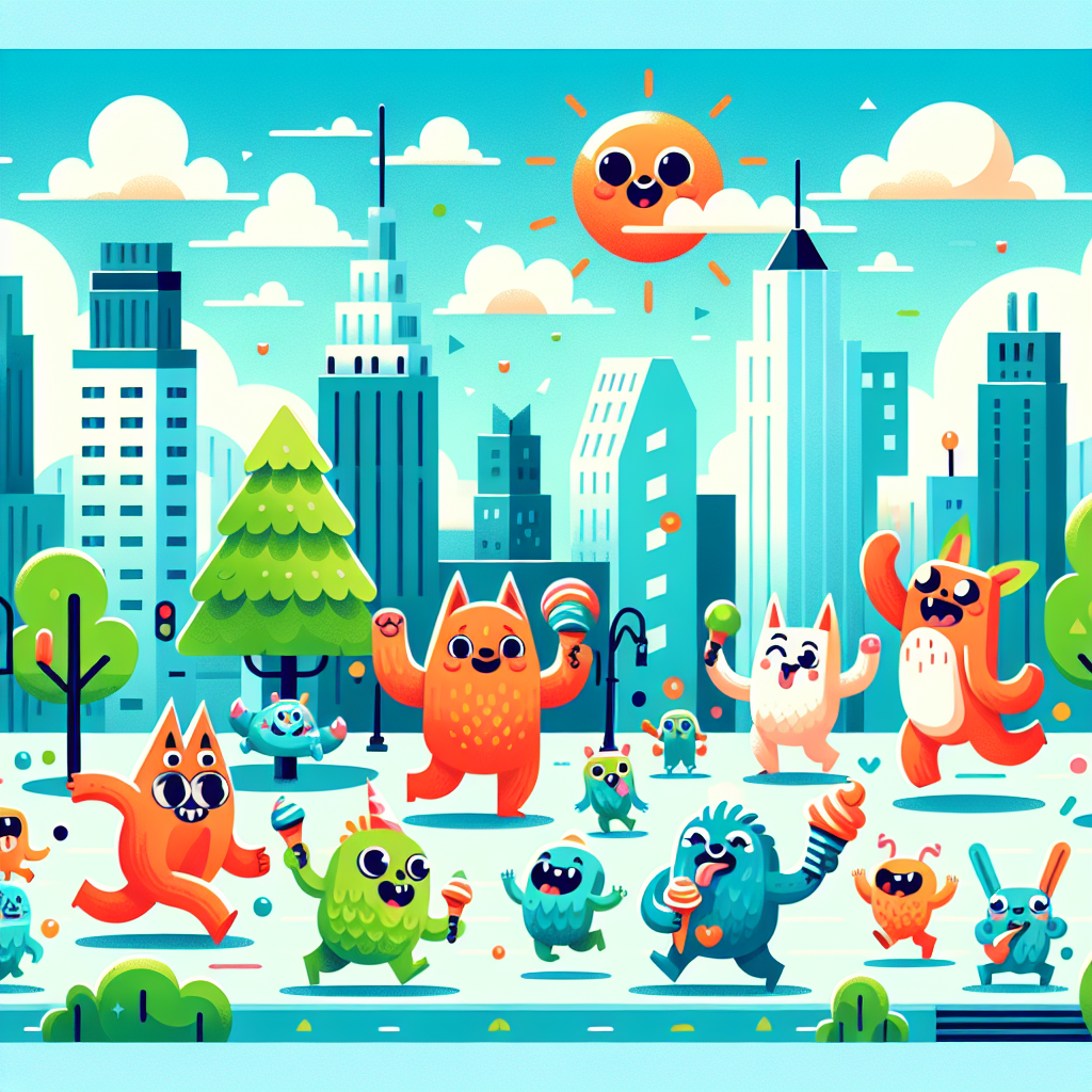 Friendly Monsters In The City Paint By Number