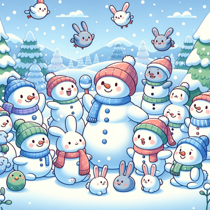 Silly Snow Friends DIY Paint By Numbers