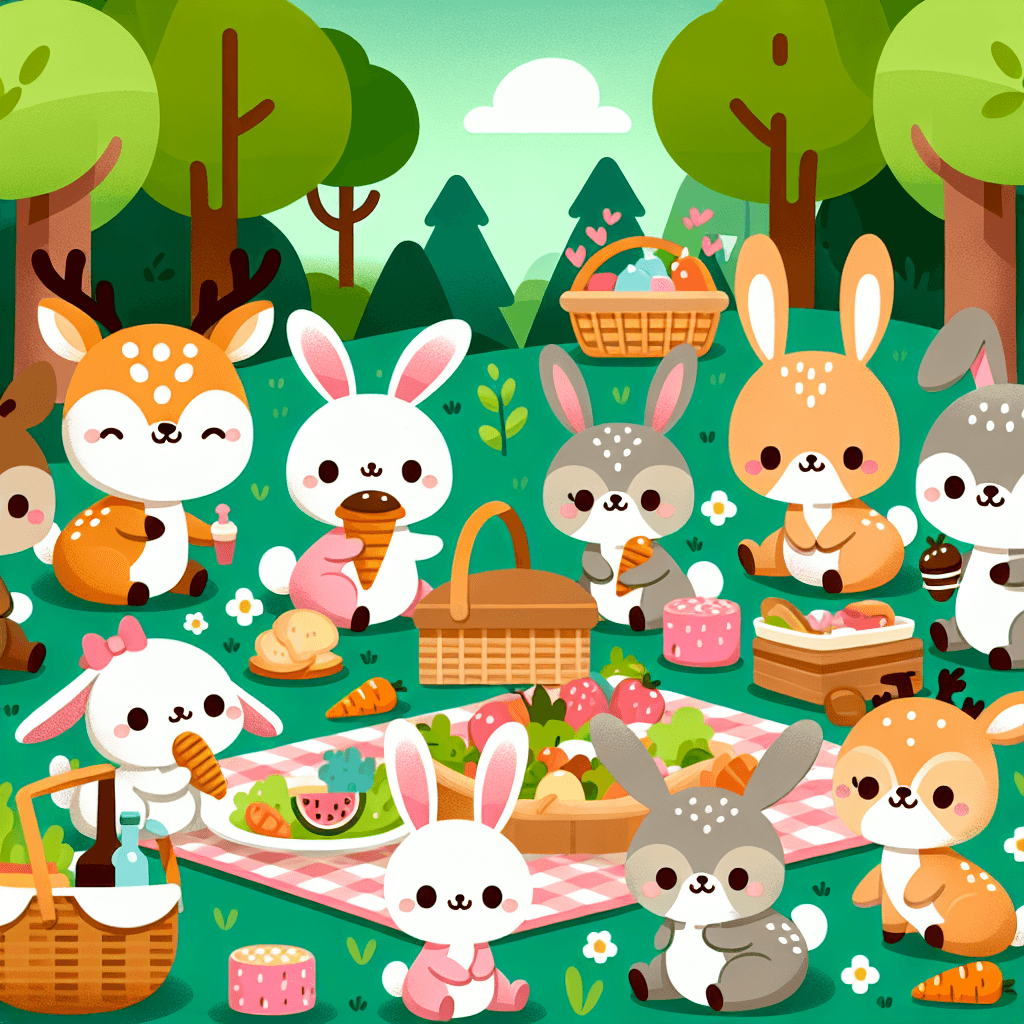 Charming Forest Picnic Number Painting