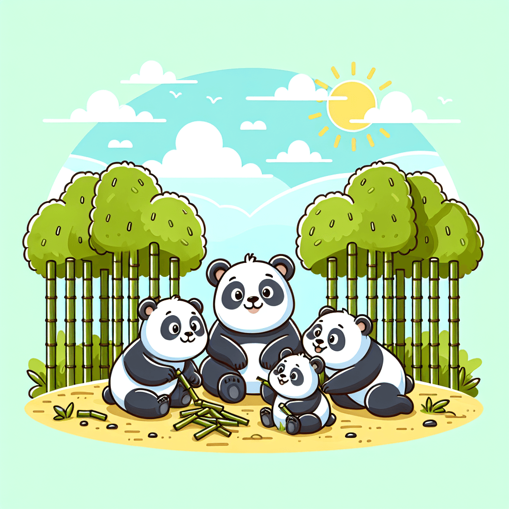 Friendly Panda Family Paint By Numbers