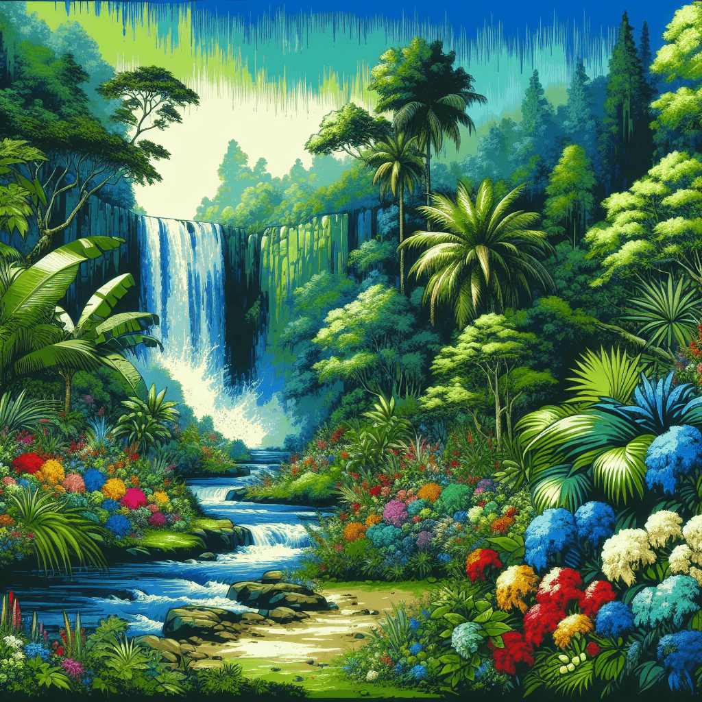 Jungle Waterfall Magic Paint By Numbers Art